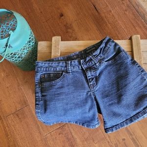 Womens dark denim shorts